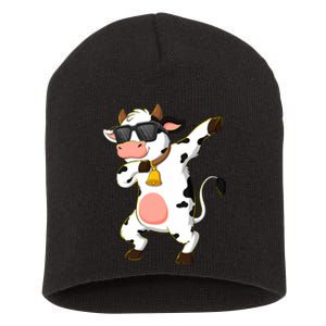 Dabbing Cow For Cow Lover Christmas Short Acrylic Beanie