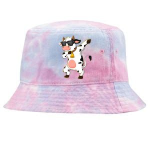 Dabbing Cow For Cow Lover Christmas Tie-Dyed Bucket Hat