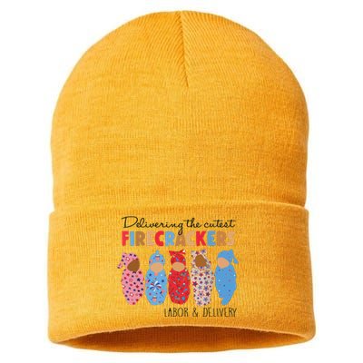 Delivering Cutest Firecrackers Labor Delivery Sustainable Knit Beanie