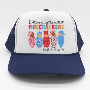 Delivering Cutest Firecrackers Labor Delivery Trucker Hat