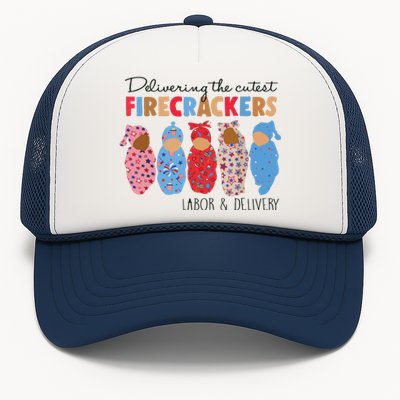 Delivering Cutest Firecrackers Labor Delivery Trucker Hat