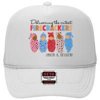 Delivering Cutest Firecrackers Labor Delivery High Crown Mesh Back Trucker Hat