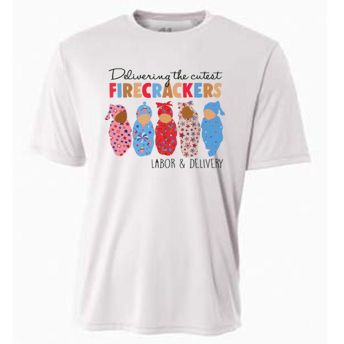 Delivering Cutest Firecrackers Labor Delivery Cooling Performance Crew T-Shirt