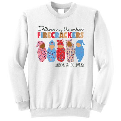 Delivering Cutest Firecrackers Labor Delivery Sweatshirt