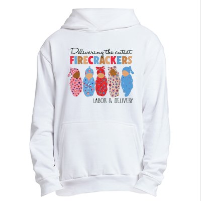 Delivering Cutest Firecrackers Labor Delivery Urban Pullover Hoodie