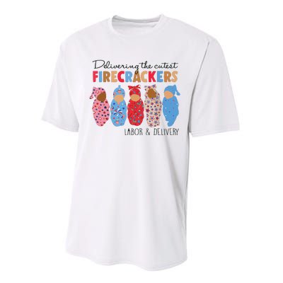 Delivering Cutest Firecrackers Labor Delivery Performance Sprint T-Shirt