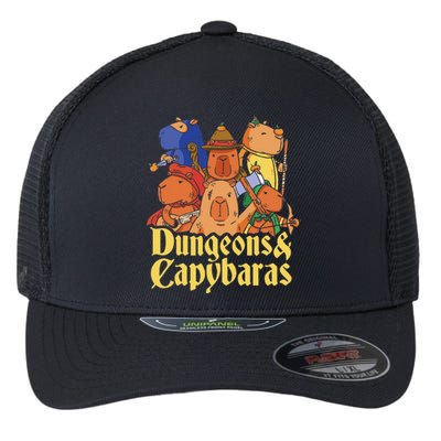 Dungeons & Capybaras Funny Capybara Lover  Flexfit Unipanel Trucker Cap