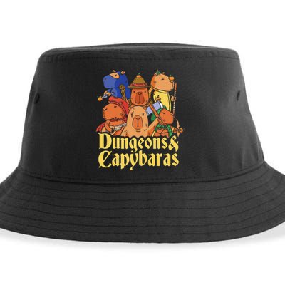 Dungeons & Capybaras Funny Capybara Lover  Sustainable Bucket Hat