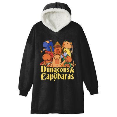 Dungeons & Capybaras Funny Capybara Lover  Hooded Wearable Blanket