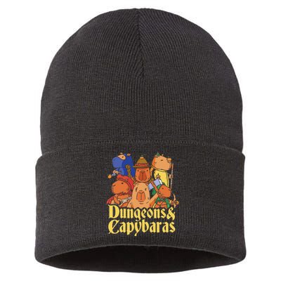 Dungeons & Capybaras Funny Capybara Lover  Sustainable Knit Beanie