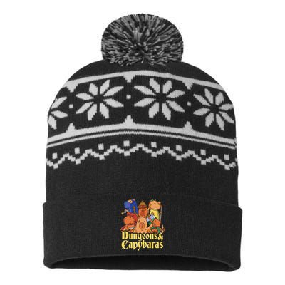 Dungeons & Capybaras Funny Capybara Lover  USA-Made Snowflake Beanie