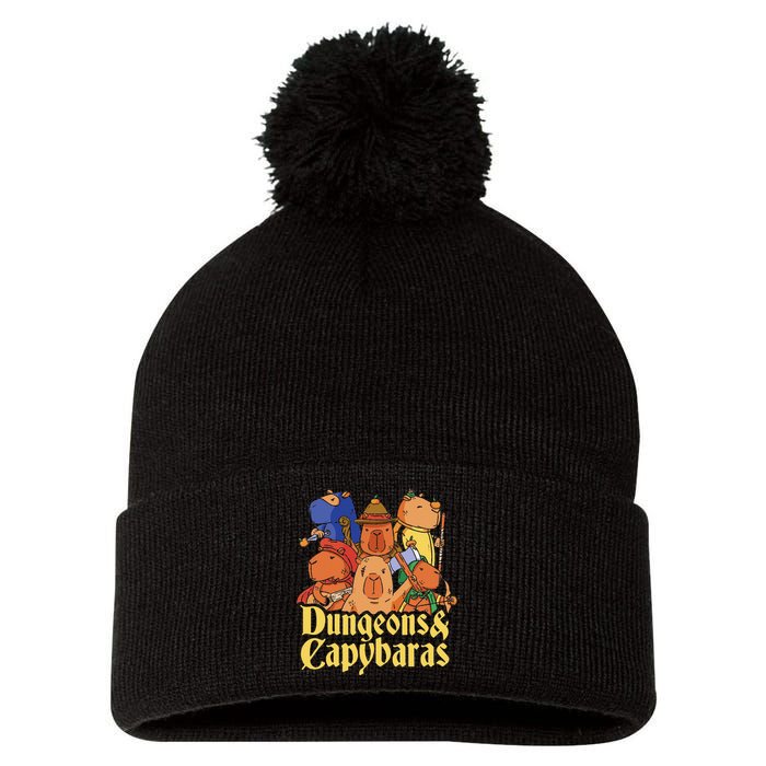 Dungeons & Capybaras Funny Capybara Lover  Pom Pom 12in Knit Beanie