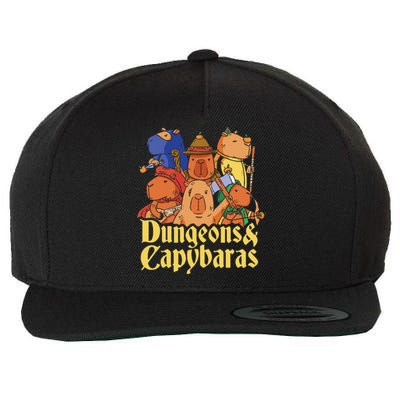 Dungeons & Capybaras Funny Capybara Lover  Wool Snapback Cap