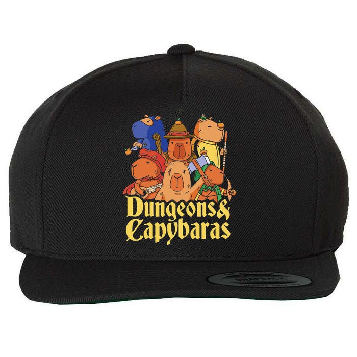 Dungeons & Capybaras Funny Capybara Lover  Wool Snapback Cap