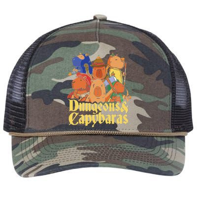 Dungeons & Capybaras Funny Capybara Lover  Retro Rope Trucker Hat Cap