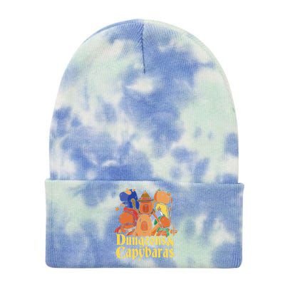 Dungeons & Capybaras Funny Capybara Lover  Tie Dye 12in Knit Beanie