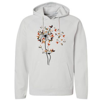 Dandelion Chicken Flower Performance Fleece Hoodie