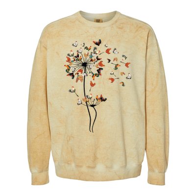 Dandelion Chicken Flower Colorblast Crewneck Sweatshirt