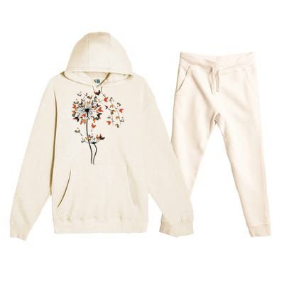 Dandelion Chicken Flower Premium Hooded Sweatsuit Set