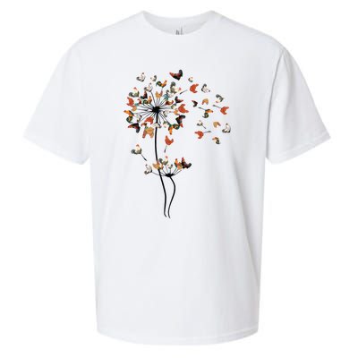 Dandelion Chicken Flower Sueded Cloud Jersey T-Shirt