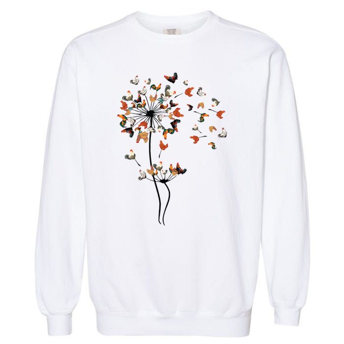 Dandelion Chicken Flower Garment-Dyed Sweatshirt