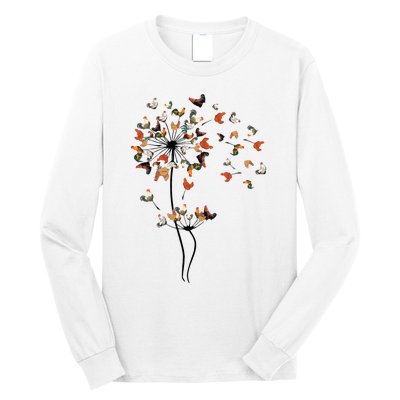 Dandelion Chicken Flower Long Sleeve Shirt