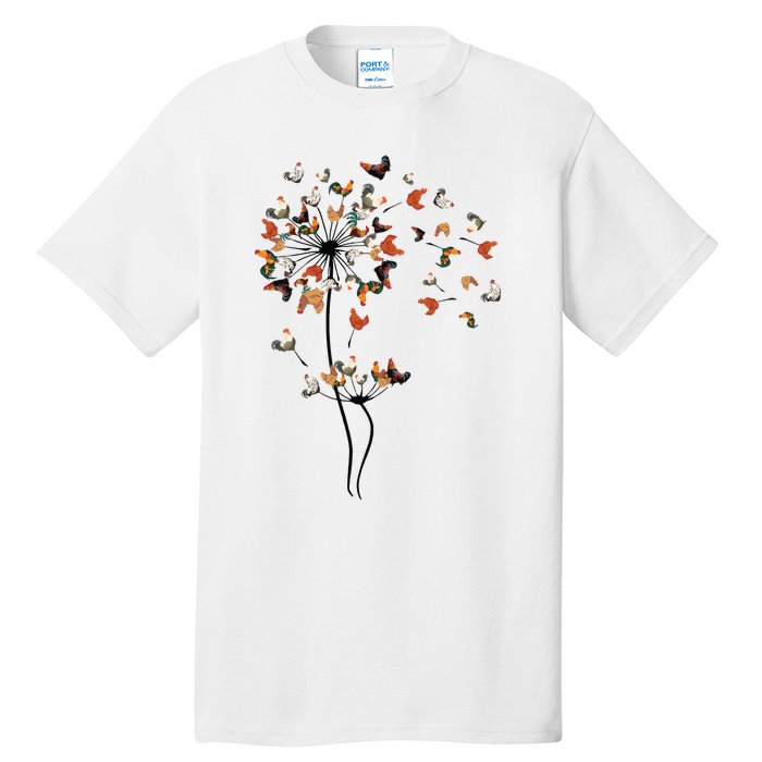 Dandelion Chicken Flower Tall T-Shirt