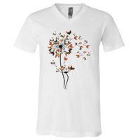 Dandelion Chicken Flower V-Neck T-Shirt