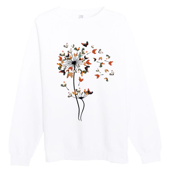 Dandelion Chicken Flower Premium Crewneck Sweatshirt