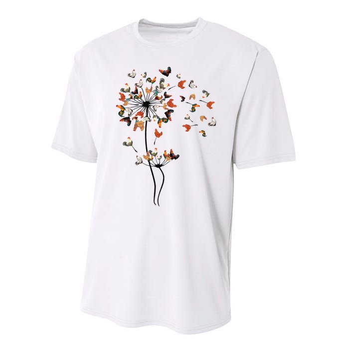 Dandelion Chicken Flower Performance Sprint T-Shirt