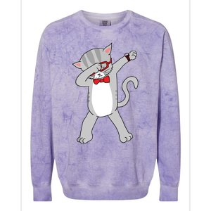 Dabbing Cat Funny Dab Gift Cat Colorblast Crewneck Sweatshirt