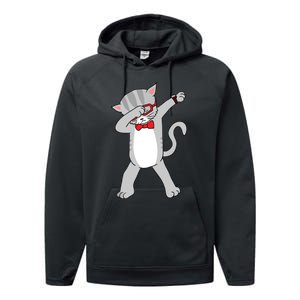 Dabbing Cat Funny Dab Gift Cat Performance Fleece Hoodie