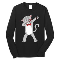 Dabbing Cat Funny Dab Gift Cat Long Sleeve Shirt