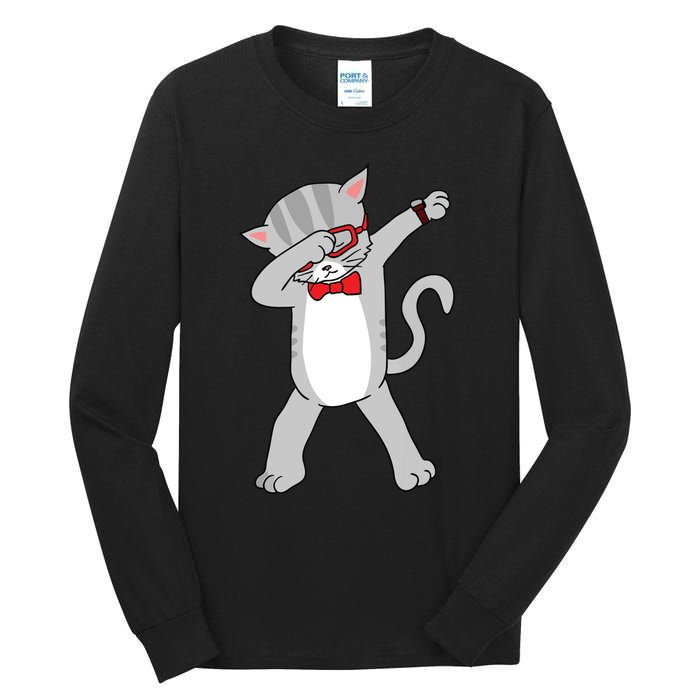 Dabbing Cat Funny Dab Gift Cat Tall Long Sleeve T-Shirt