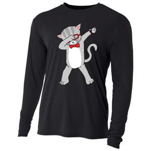 Dabbing Cat Funny Dab Gift Cat Cooling Performance Long Sleeve Crew