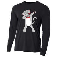 Dabbing Cat Funny Dab Gift Cat Cooling Performance Long Sleeve Crew