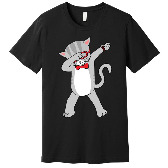 Dabbing Cat Funny Dab Gift Cat Premium T-Shirt