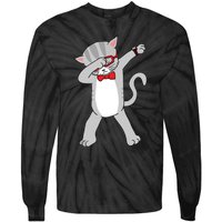 Dabbing Cat Funny Dab Gift Cat Tie-Dye Long Sleeve Shirt