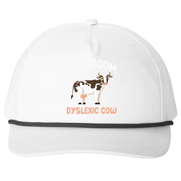 Dyslexic Cow Funny Dyslexia Snapback Five-Panel Rope Hat