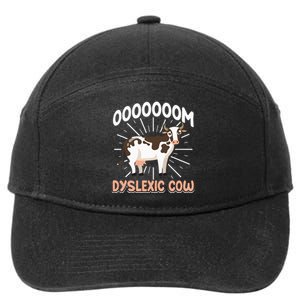 Dyslexic Cow Funny Dyslexia 7-Panel Snapback Hat