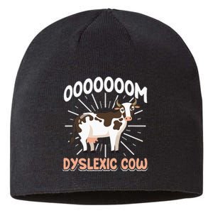 Dyslexic Cow Funny Dyslexia Sustainable Beanie