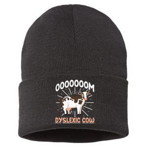 Dyslexic Cow Funny Dyslexia Sustainable Knit Beanie