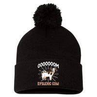 Dyslexic Cow Funny Dyslexia Pom Pom 12in Knit Beanie