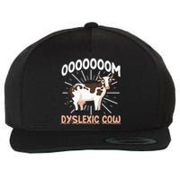 Dyslexic Cow Funny Dyslexia Wool Snapback Cap