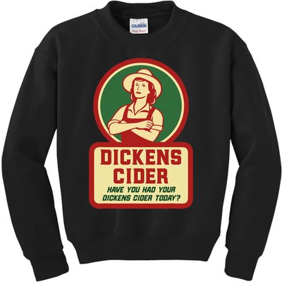 Dickens Cider Fun And Cheeky Innuendo Double Entendre Pun Kids Sweatshirt