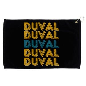 Duval County Florida Retro Duval Teal And Gold Grommeted Golf Towel