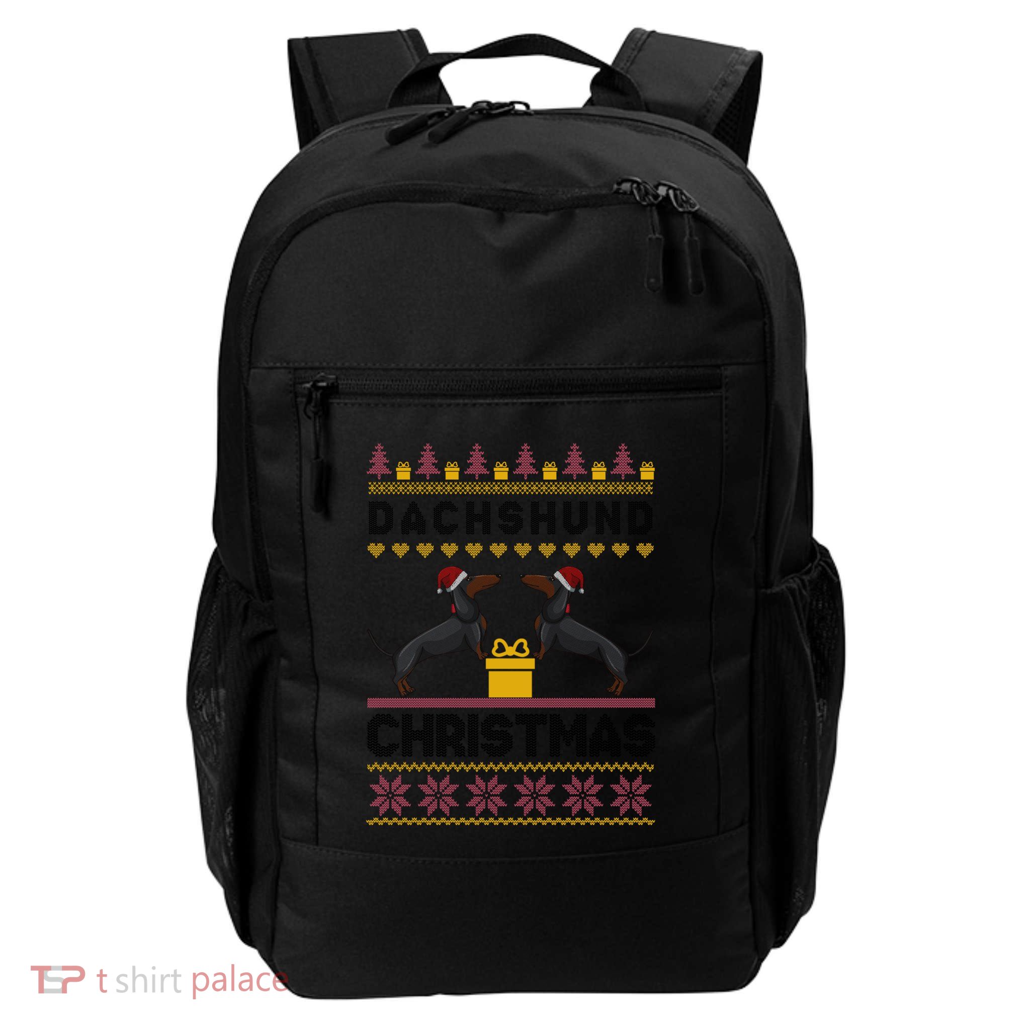 Dachshund Christmas Funny Wiener Dog Doxie Xmas Ugly Sweater Cute Gift Backpack