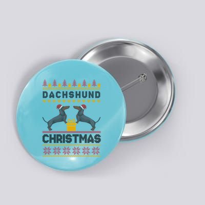Dachshund Christmas Funny Wiener Dog Doxie Xmas Ugly Sweater Cute Gift Button