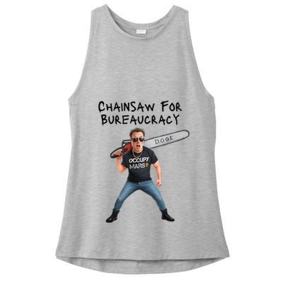 D.O.G.E. Chainsaw For Bureaucracy Meme Political Humor Ladies PosiCharge Tri-Blend Wicking Tank