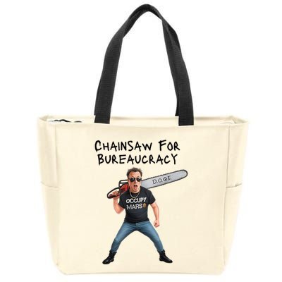 D.O.G.E. Chainsaw For Bureaucracy Meme Political Humor Zip Tote Bag
